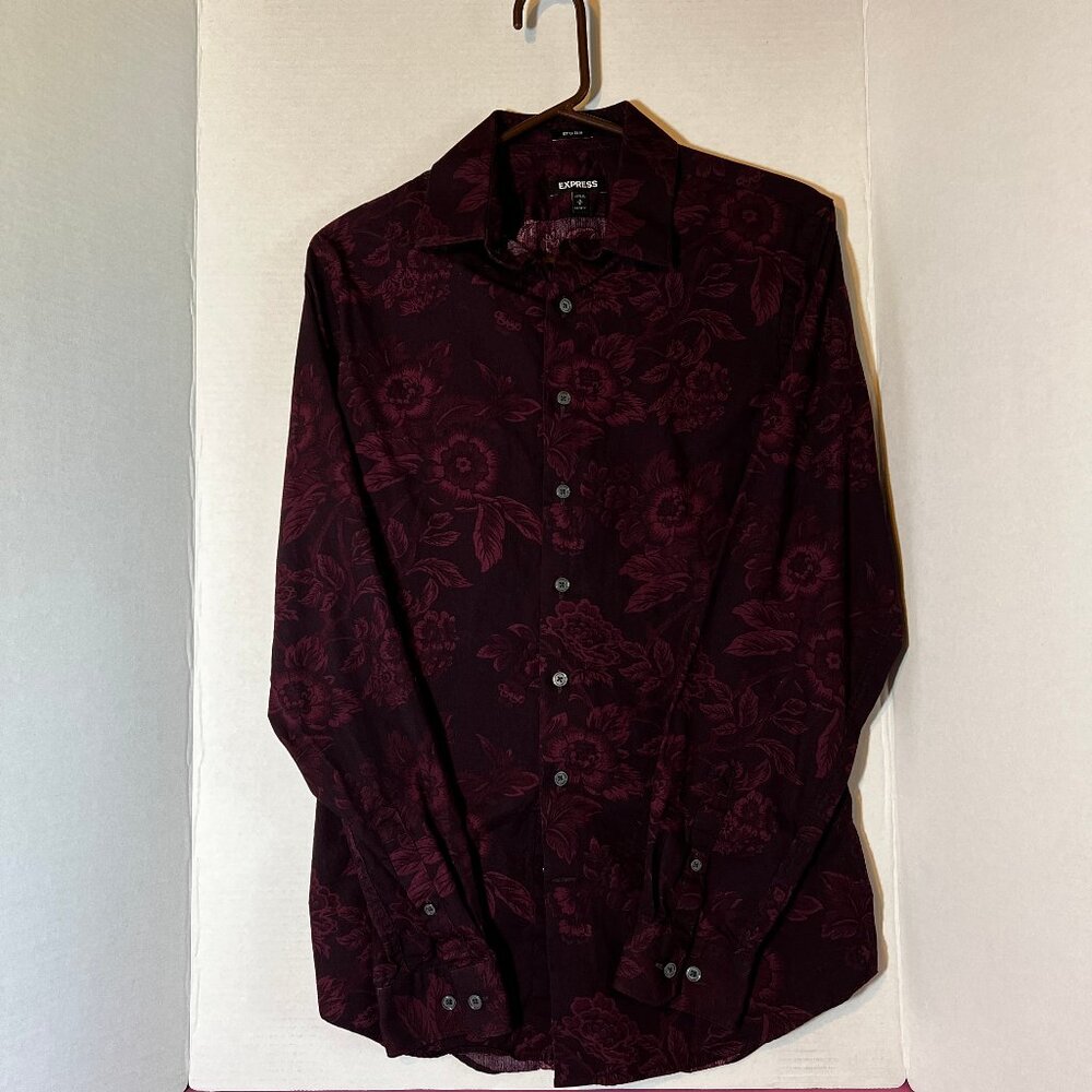 Express Burgandy Dress Shirt